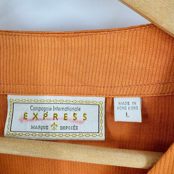 Vintage Express Compagnie Internationale Rayon Cardigan Sweater Orange Size L - Picture 3 of 6